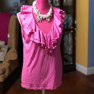 Ralph Lauren NWT Flirty Polka Dot Top sz L